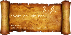 Kovács János névjegykártya